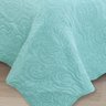 kit cobre leito colcha porta travesseiro matelasse rozac classic verde aqua detalhes