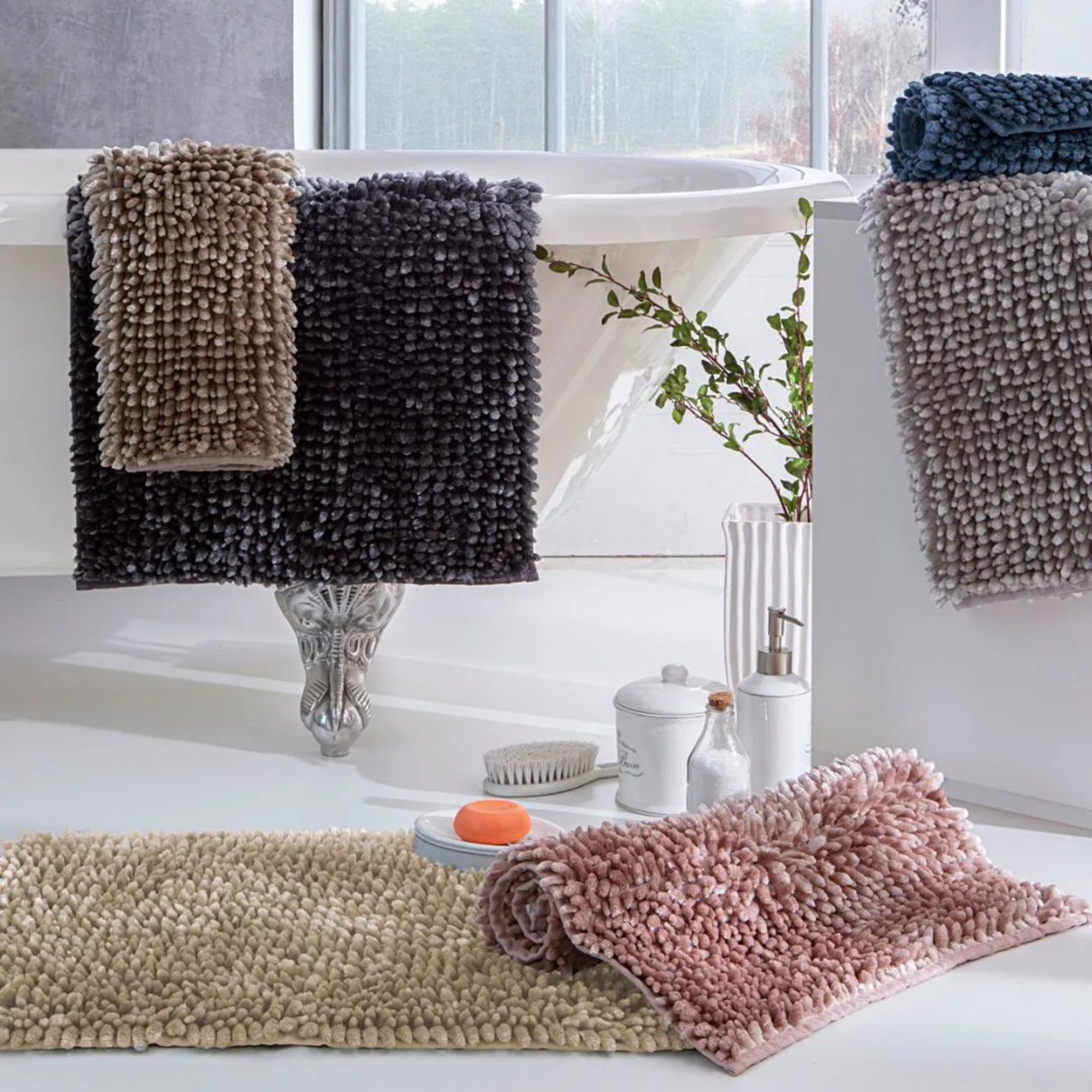 tapete antiderrapante microfibra bolinha bouble rozac paris