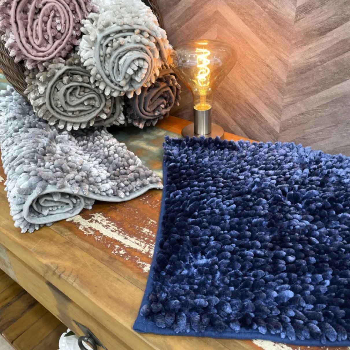 tapete antiderrapante microfibra bolinha bouble rozac paris detalhes