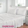 jogo de cama 3 pecas estampado jolitex toque de seda 300 fios quadriculado
