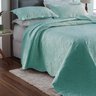 kit cobre leito colcha porta travesseiro matelasse rozac classic verde aqua 2