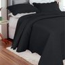 kit cobre leito colcha porta travesseiro matelasse rozac classic preto