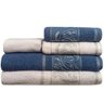 jogo de toalhas 5 pecas felpudo jacquard reistin munique branco com jeans
