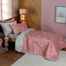 kit cobre leito casual kids appel solteiro casal estampado unicornio love ambientado