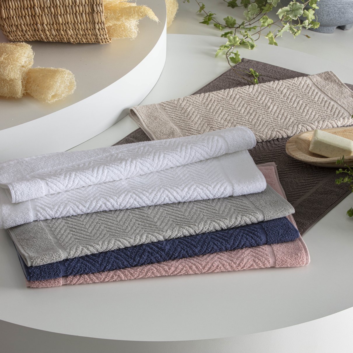 piso felpudo jacquard corrtex mykonos ambientado