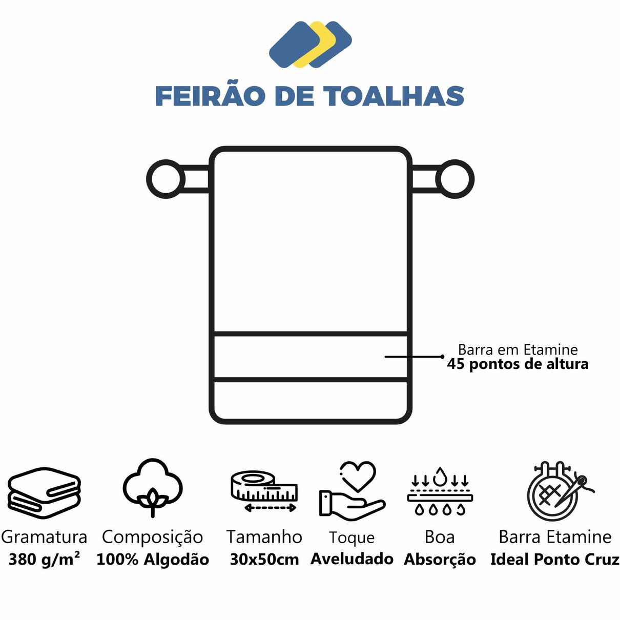 toalha de lavabo aveludada ponto cruz athelier img comple