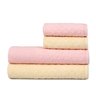jogo de toalhas 4 pecas atlantica finesse amarelinho com rosa marshmallow