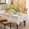 toalha mesa estampada retangular 6 8 lugares basic teka coffee ambientada
