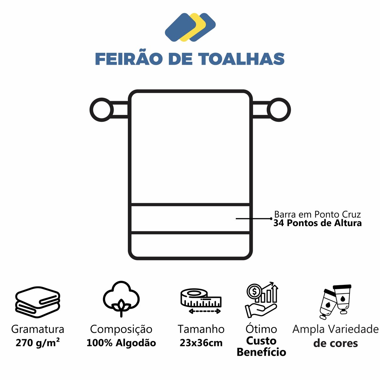 toalha social para bordar ponto cruz com franja slim img comple