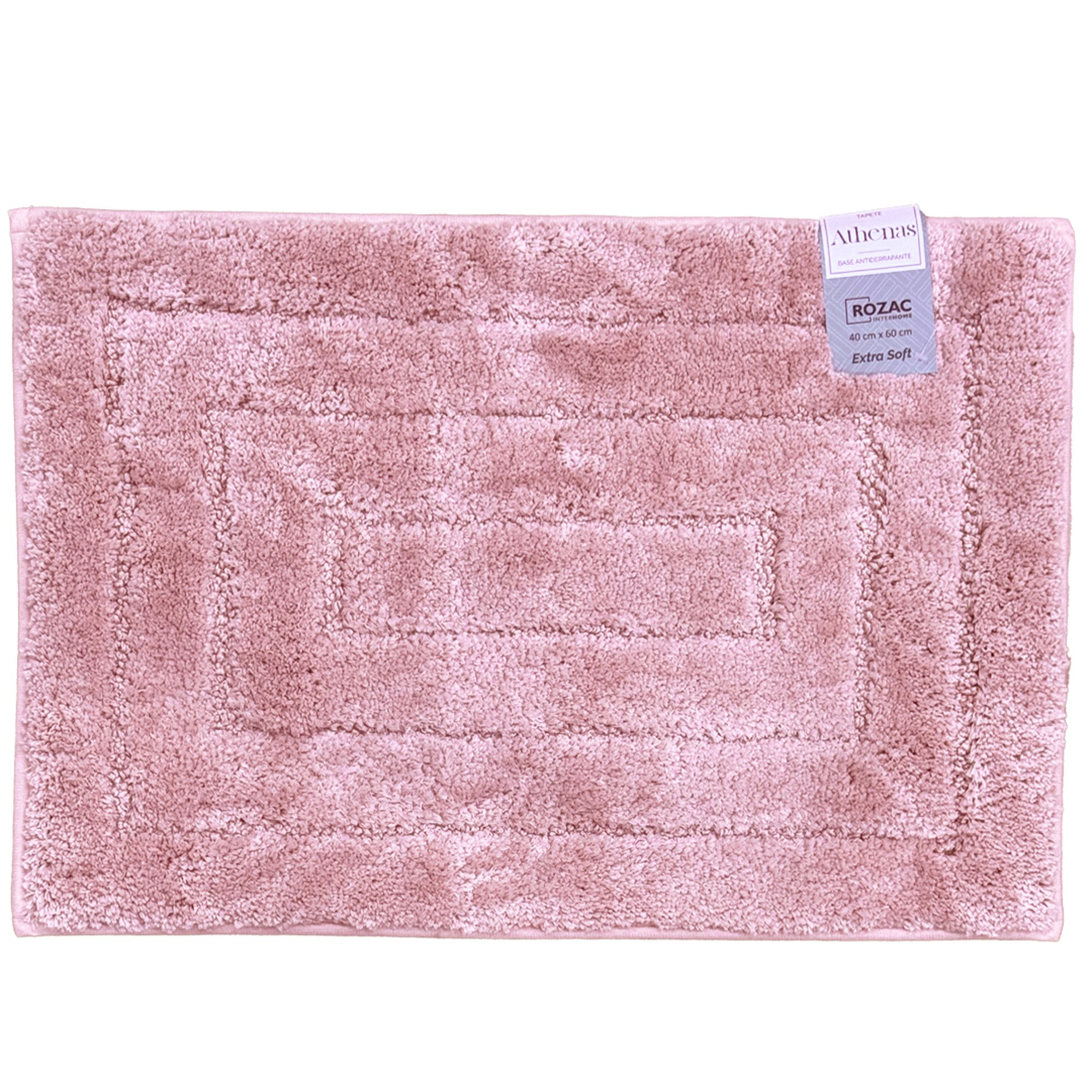 Tapete Grande Antiderrapante Extra Soft Rozac - Hydra - Rosa Chá