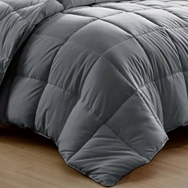 edredom toque de seda rozac plumage chumbo foto detalhe