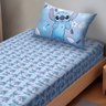 jogo cama malha 2 pecas portallar solteiro stitch blue detalhe