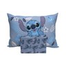 jogo cama malha 2 pecas portallar solteiro stitch blue still