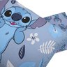 jogo cama malha 2 pecas portallar solteiro stitch blue detalhes