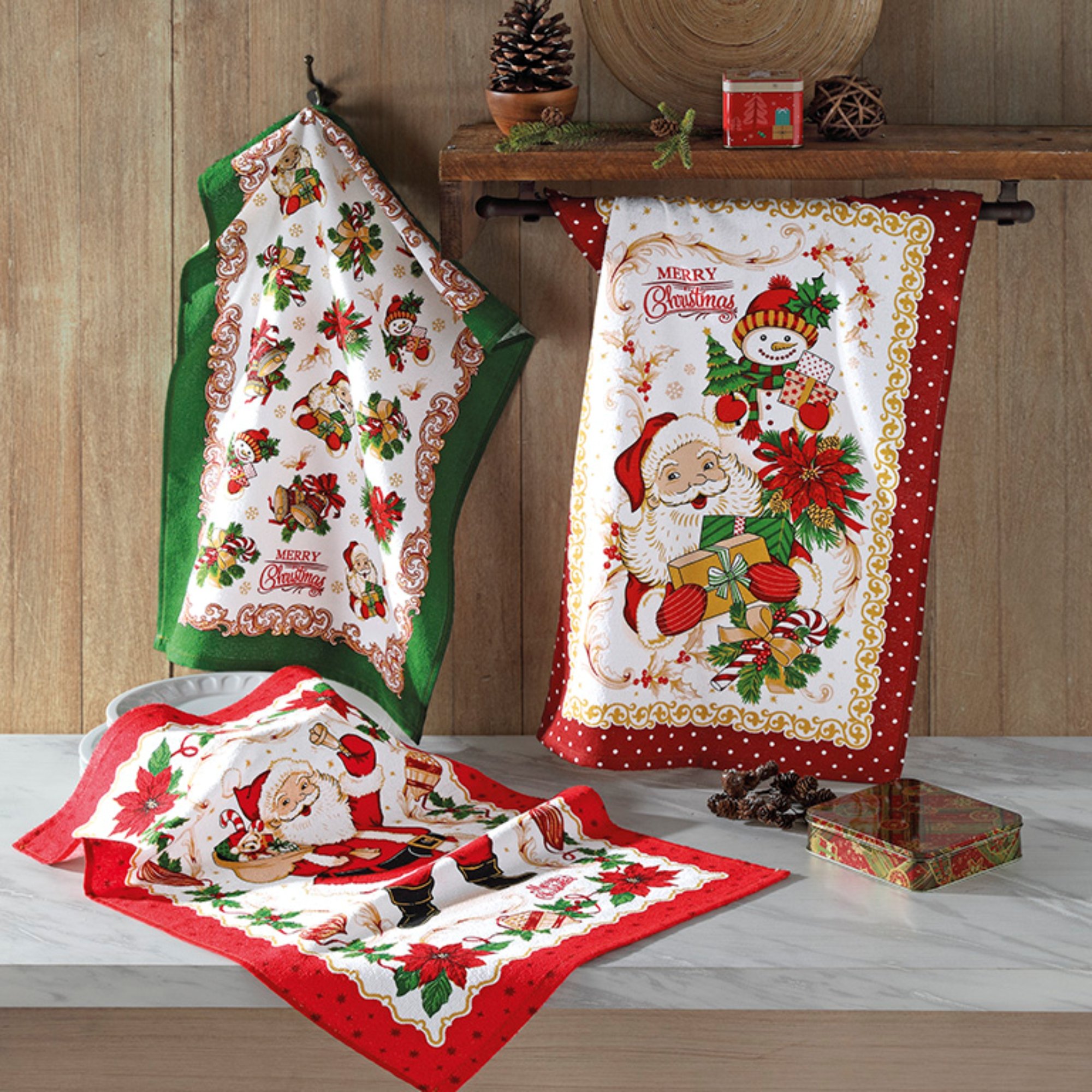 Pano de Copa Felpudo Estampado Döhler - Natal 112