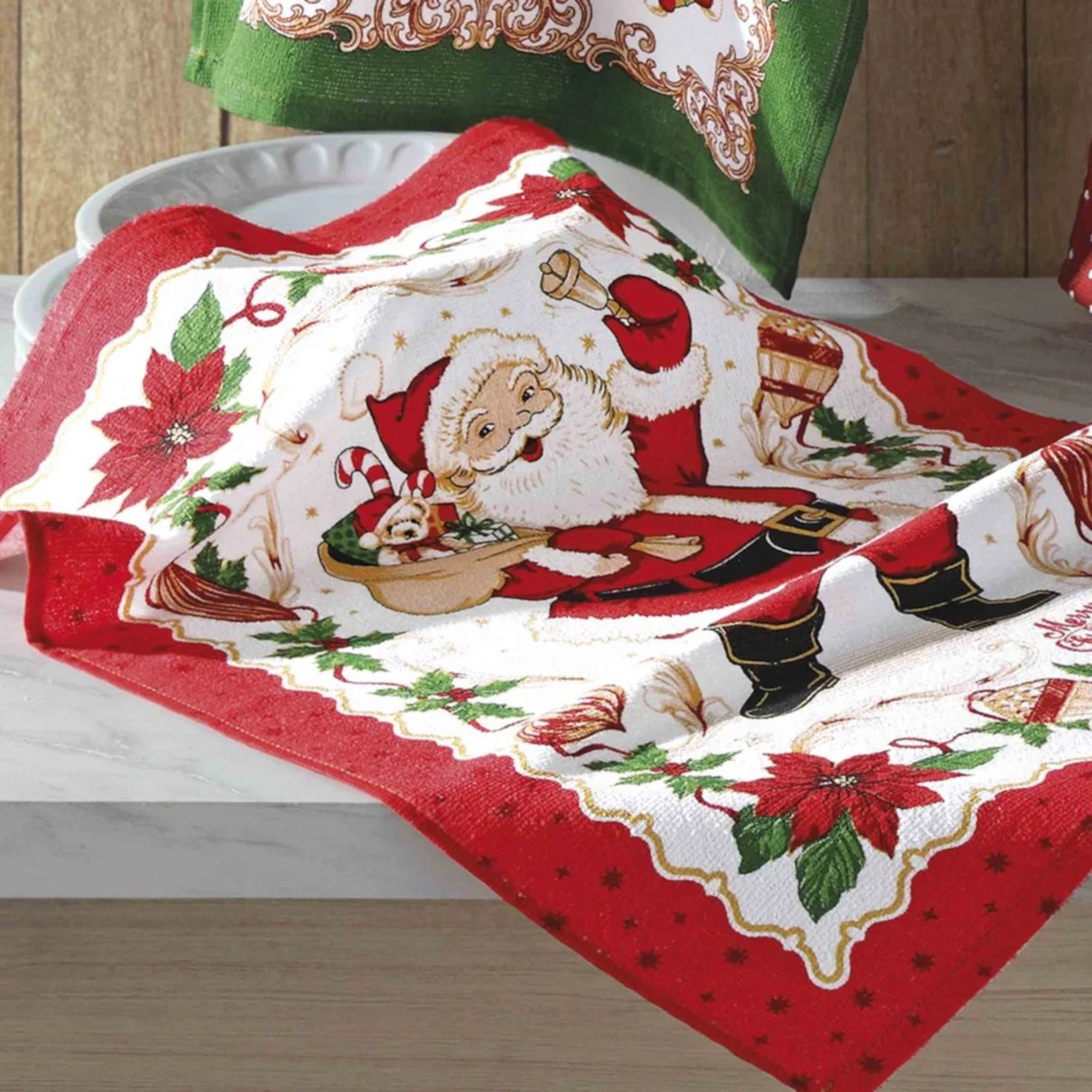 pano copa felpudo estampado dohler estampado natal 112 vermelho