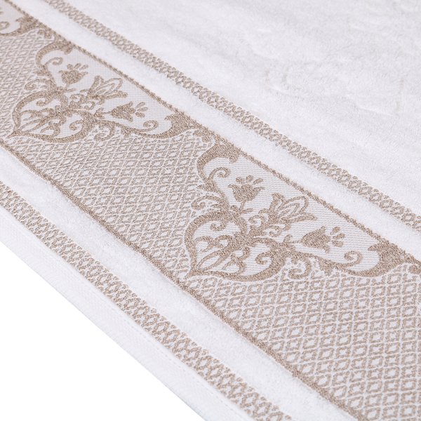 toalha de banho fio penteado atlantica imperial sublime off white detalhes