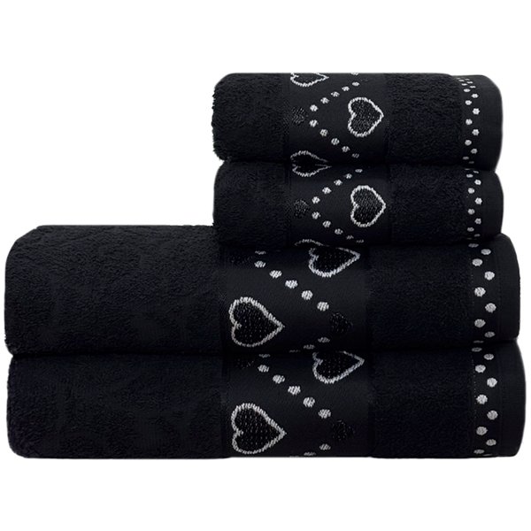 jogo 4 pecas coracoes preto