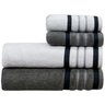 jogo de toalhas pecas feirao de toalhas cinza granito com branco com cinza