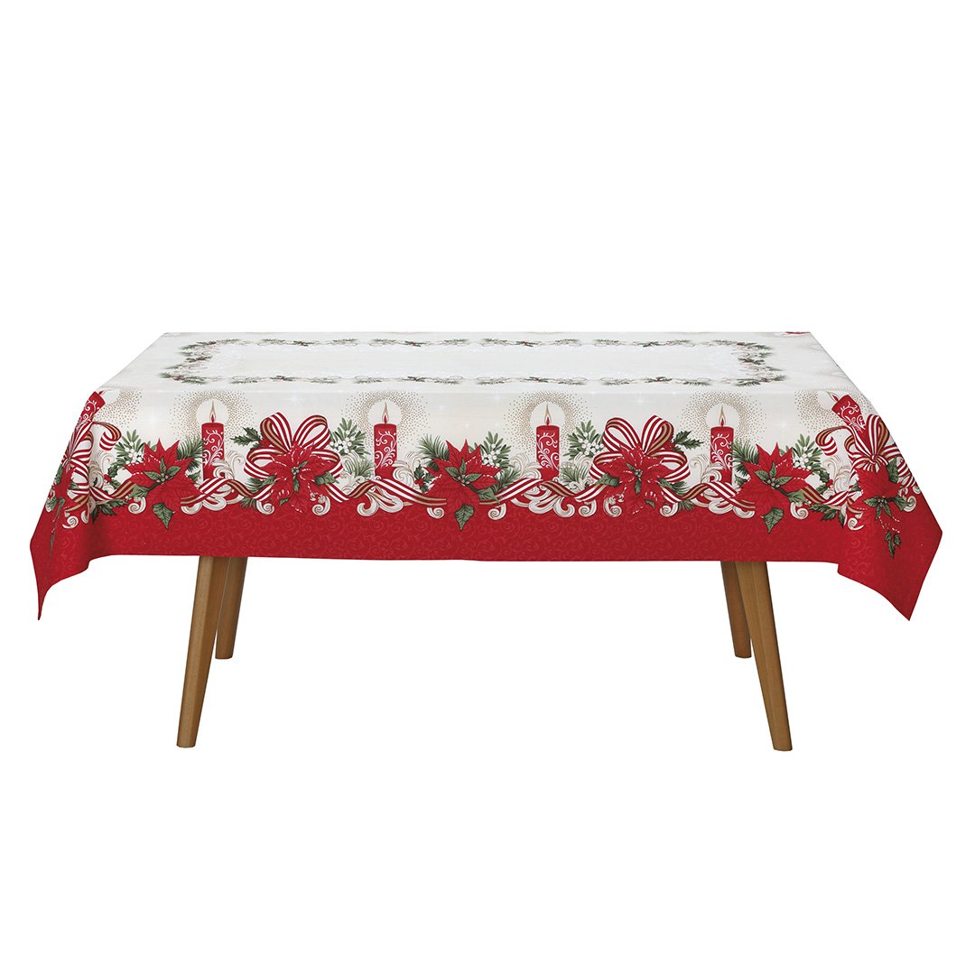 Toalha de Mesa Quadrada Döhler Clean Athenas 4 Lugares Natalina