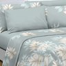 jogo de cama casal queen king hipercal 300 fios 6 pecas rozac chrome floral azul detalhes