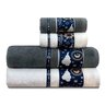 jogo de toalhas 4 pecas orion branco com cinza