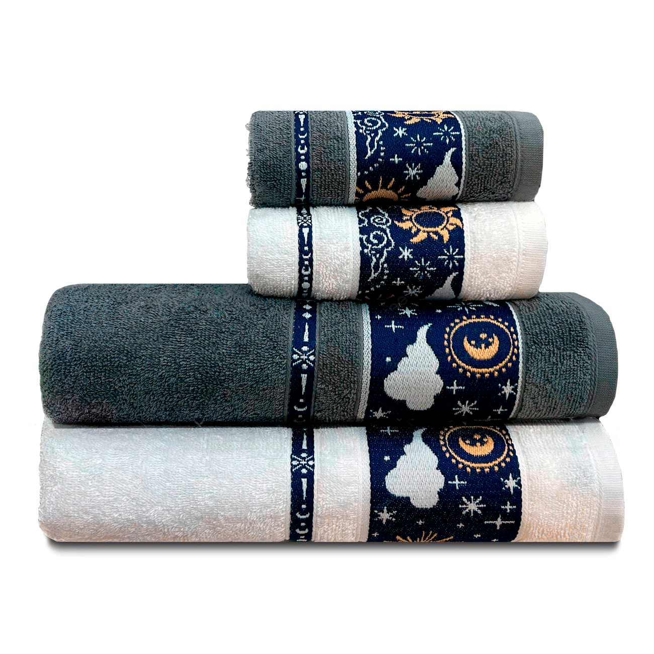 gif jogo de toalhas 4 pecas jacquard orion