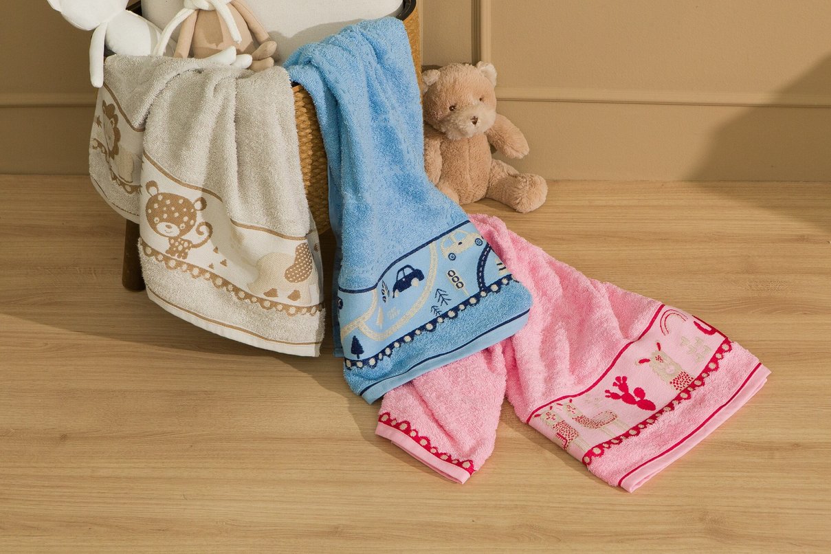 toalha de banho rosto jacquard dianneli puppy plus foto ambientada