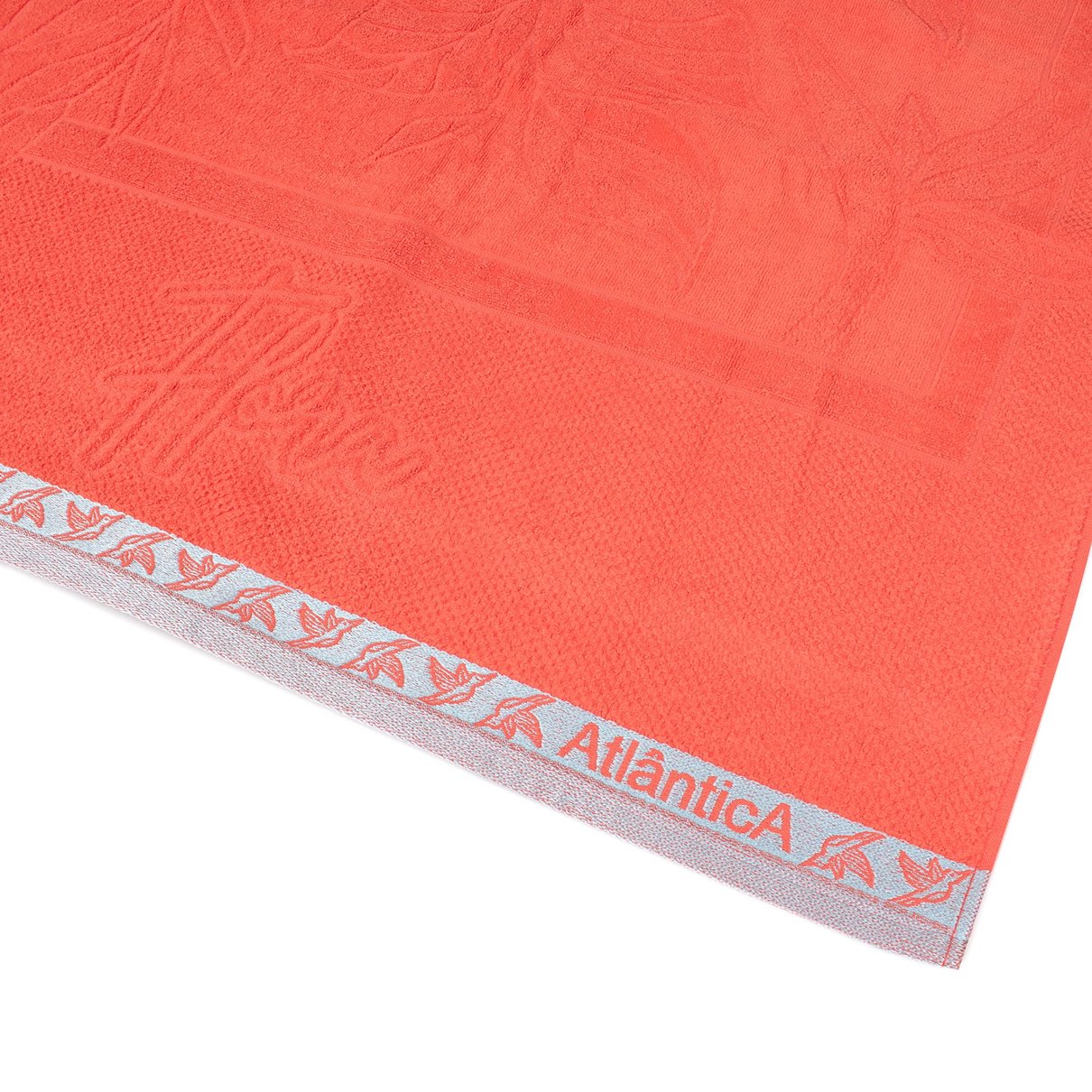 toalha praia gigante jacquard aveludada atlantica flora hibisco detalhe still
