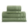 jogo 5 pecas banho rosto tapete piso felpuda premium grossa buddemeyer soul extra soft verde 1124