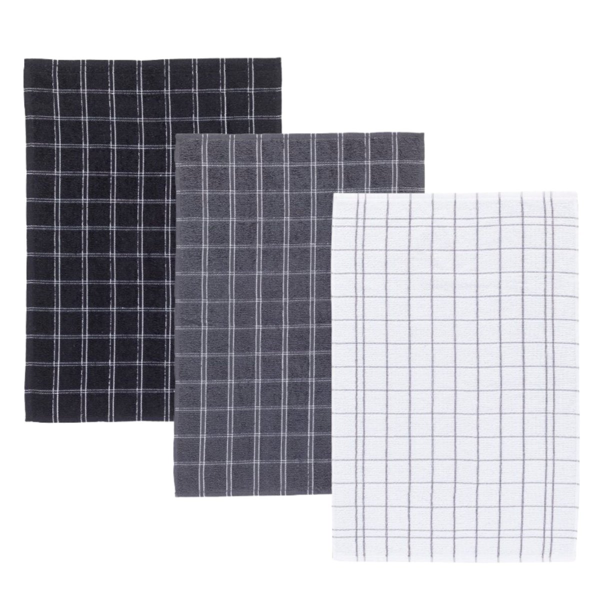 kit 3 pecas pano de copa louca prato felpudo jolitex xadrez sort 4 preto chumbo branco