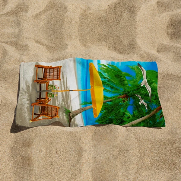 toalha de praia na areia