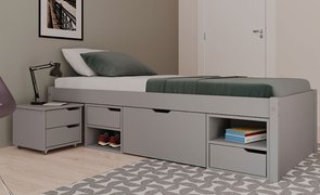 cama de solteiro com moveis