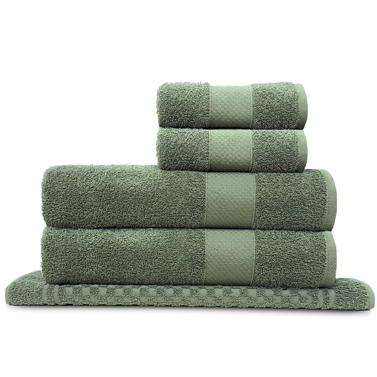 foto jogo de toalhas 5 pecas fio penteado monaco verde 486