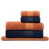 jogo 4 pecas toalhas gigantes fio penteado monaco preto e terracota