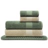 jogo 4 pecas toalhas gigantes fio penteado monaco verde e bege