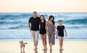 familia na praia