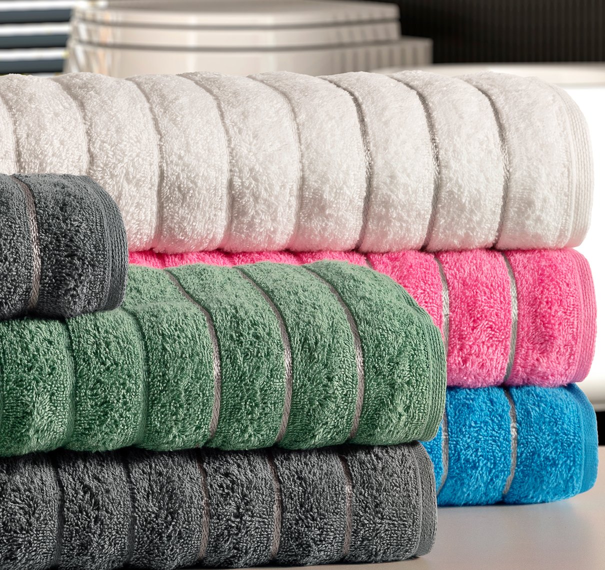 foto toalha banho gigante fio penteado santorini detalhe