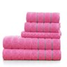 foto jogo 5 pecas toalha banhao gigante fio penteado santorini rosa