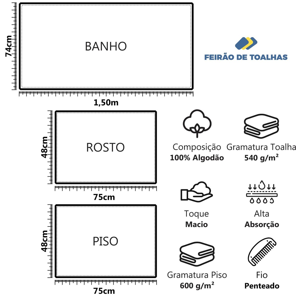 jogo de toalhas gigantes 5 pecas fio penteado algodao premium santorini img comple