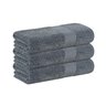 kit 3 pecas toalha rosto felpuda fio penteado canelado buddemeyer still cinza 1839