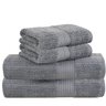 jogo 4 pecas toalha de banho banhao canelado buddemeyer fio penteado cinza 1938
