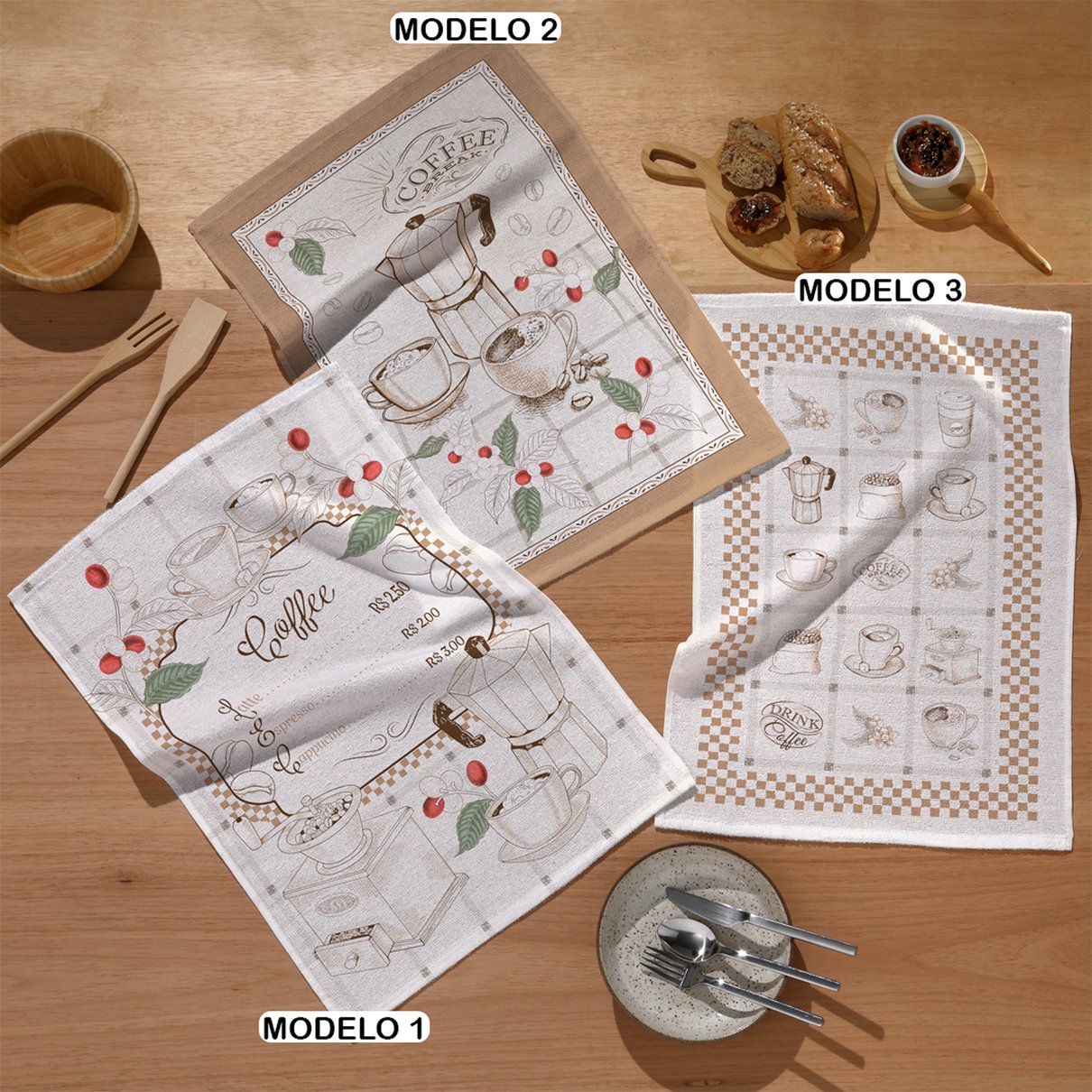 pano de copa felpudo estampado dohler hora do cafe