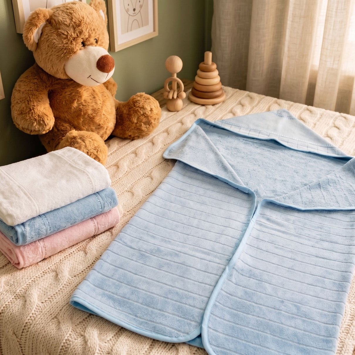 toalha de banho infantil com capuz bebe aveludada veludo bordar ponto russo pintura athelier colore baby